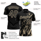 Custom Black-City Cream Paint Stroke Grunge Streak Performance Polo Shirt
