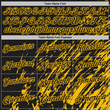 Custom Black-Gold Paint Stroke Grunge Streak Performance Polo Shirt