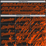 Custom Black-Orange Paint Stroke Grunge Streak Performance Polo Shirt