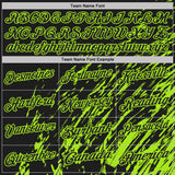 Custom Black-Neon Green Paint Stroke Grunge Streak Performance Polo Shirt