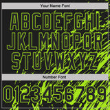 Custom Black-Neon Green Paint Stroke Grunge Streak Performance Polo Shirt