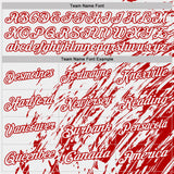 Custom White-Red Paint Stroke Grunge Streak Performance Polo Shirt