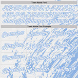 Custom White-Light Blue Paint Stroke Grunge Streak Performance Polo Shirt
