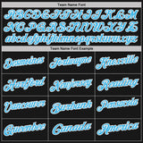 Custom Black White Pinstripe-Sky Blue Performance Polo Shirt