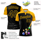 Custom Black-Gold Billiard Balls Performance Polo Shirt