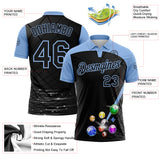 Custom Black-Light Blue Billiard Balls Performance Polo Shirt