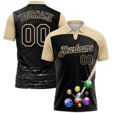 Custom Black-City Cream Billiard Balls Performance Polo Shirt
