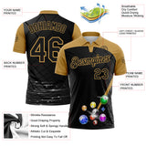 Custom Black-Old Gold Billiard Balls Performance Polo Shirt
