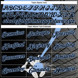 Custom Black-Light Blue Bowling Geometric Grid Performance Polo Shirt