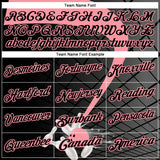 Custom Black-Medium Pink Bowling Geometric Grid Performance Polo Shirt