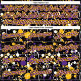Custom Graffiti Pattern Purple Black Gold-White Vibrant Multi-Color Abstract Splatter Performance Polo Shirt