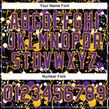 Custom Graffiti Pattern Purple Black Gold-White Vibrant Multi-Color Abstract Splatter Performance Polo Shirt