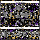 Custom Graffiti Pattern Black Purple Old Gold-White Vibrant Multi-Color Abstract Splatter Performance Polo Shirt