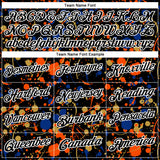 Custom Graffiti Pattern Black Royal Orange Old Gold-White Vibrant Multi-Color Abstract Splatter Performance Polo Shirt