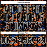 Custom Graffiti Pattern Black Royal Orange Old Gold-White Vibrant Multi-Color Abstract Splatter Performance Polo Shirt