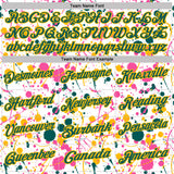 Custom Graffiti Pattern Midnight Green White Pink-Gold Vibrant Multi-Color Abstract Splatter Performance Polo Shirt