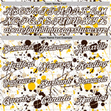 Custom Graffiti Pattern White Yellow Brown-City Cream Vibrant Multi-Color Abstract Splatter Performance Polo Shirt