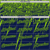 Custom Navy-Neon Green Distressed Scratch Brush Stroke Performance Polo Shirt