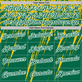 Custom Kelly Green Yellow-White Distressed Scratch Brush Stroke Performance Polo Shirt
