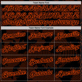 Custom Black-Orange 3D Pattern Abstract Fluid Line Performance Polo Shirt