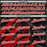 Custom Black Red-White Brush Stroke Splatter Liquid Swirl Performance Polo Shirt