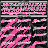Custom Black Pink-White Brush Stroke Splatter Liquid Swirl Performance Polo Shirt