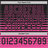 Custom Black-Pink Horizontal Gradient Stripe Performance Polo Shirt