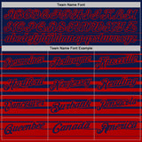 Custom Navy-Red Horizontal Gradient Stripe Performance Polo Shirt
