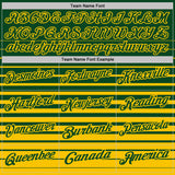 Custom Green-Yellow Horizontal Gradient Stripe Performance Polo Shirt