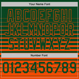 Custom Green-Orange Horizontal Gradient Stripe Performance Polo Shirt
