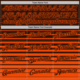 Custom Brown-Orange Horizontal Gradient Stripe Performance Polo Shirt