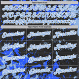 Custom Black Light Blue Royal-White Dynamic Splatter Brush Stroke Performance Polo Shirt
