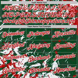 Custom Green Red-White Dynamic Splatter Brush Stroke Performance Polo Shirt