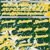 Custom Green Yellow-White Dynamic Splatter Brush Stroke Performance Polo Shirt