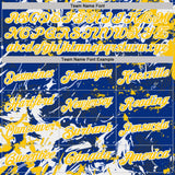 Custom Royal Yellow-White Dynamic Splatter Brush Stroke Performance Polo Shirt