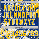 Custom Royal Yellow-White Dynamic Splatter Brush Stroke Performance Polo Shirt