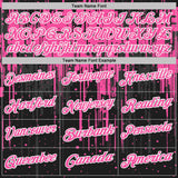 Custom Black Pink-White Dripping Splatter Paint Performance Polo Shirt