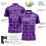 Custom Purple Medium Purple-White Geometric Block Diagonal Line Hatching Performance Polo Shirt