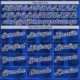 Custom Navy Thunder Blue-White Geometric Block Diagonal Line Hatching Performance Polo Shirt
