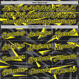 Custom Black Steel Gray-Light Yellow Cyber Mecha E-sport Geometric Shards Spike Performance Polo Shirt