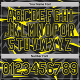 Custom Black Steel Gray-Light Yellow Cyber Mecha E-sport Geometric Shards Spike Performance Polo Shirt