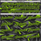 Custom Black Steel Gray-Neon Green Cyber Mecha E-sport Geometric Shards Spike Performance Polo Shirt