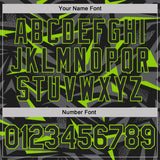 Custom Black Steel Gray-Neon Green Cyber Mecha E-sport Geometric Shards Spike Performance Polo Shirt