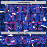 Custom Navy Thunder Blue White-Pink Cyber Mecha E-sport Geometric Shards Spike Performance Polo Shirt