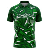 Custom Green Grass Green-White Cyber Mecha E-sport Geometric Shards Spike Performance Polo Shirt