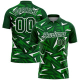 Custom Green Grass Green-White Cyber Mecha E-sport Geometric Shards Spike Performance Polo Shirt