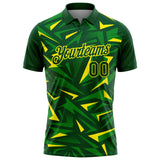 Custom Green Grass Green-Light Yellow Cyber Mecha E-sport Geometric Shards Spike Performance Polo Shirt