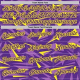 Custom Purple Medium Purple-Light Yellow Cyber Mecha E-sport Geometric Shards Spike Performance Polo Shirt