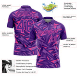 Custom Purple Medium Purple-Pink Cyber Mecha E-sport Geometric Shards Spike Performance Polo Shirt