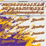 Custom White Purple-Gold Brush Stroke Shatter Splatter Performance Polo Shirt